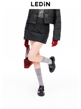 【反季清仓】乐町绗棉A字半身裙女25年冬季新款灰色短裙C1GEE4333