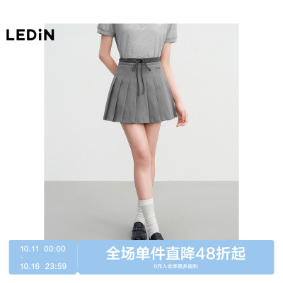【商场同款】乐町腰头撞色百褶裙春款学院风通勤半身裙C2GEF1506