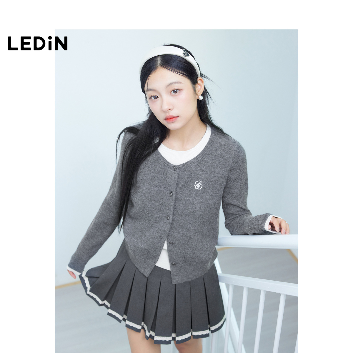 【商场同款】乐町假两件线套衫冬新款针织毛衣上衣C2EEE4312