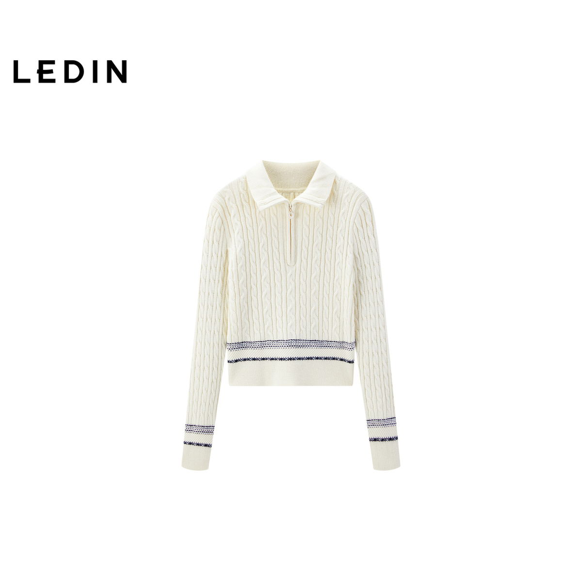 【商场同款】乐町半拉链翻领线套衫24冬季新款针织毛衣C1EEE4419