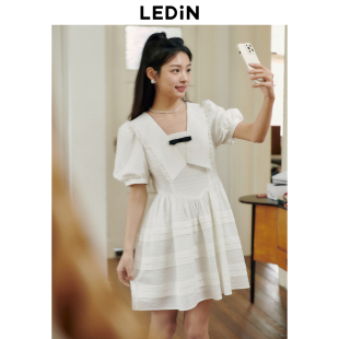 翻领连衣裙C1FAD3V02 乐町芭蕾赫本连衣裙夏新款 清仓