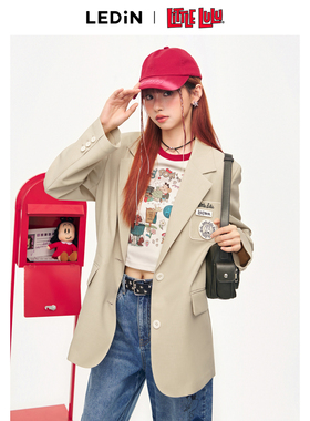 【Little Lulu联名】乐町2024夏季新款学院百搭西装外套C2BAE2104