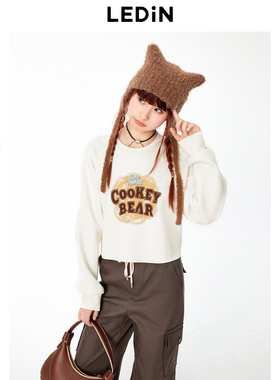 【Cookey联名】商场同款乐町合作系列饼干印花短款卫衣C2CRE3316