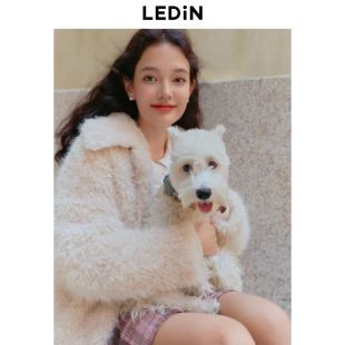 乐町2026冬季 韩系通勤仿羊羔毛外套冬隐形衣扣设计仿皮草毛绒 新款