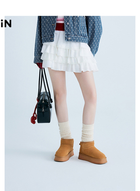 【商场同款】乐町多层花边蛋糕裙25秋季新款白色半身裙C1GEF1209