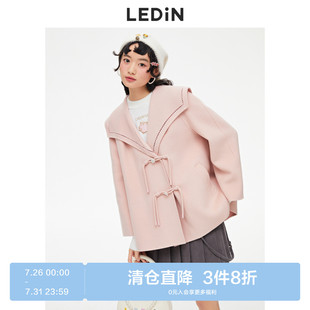 樂(lè)町珍珠扣短款 國(guó)風(fēng)JKC2AAC4503 斗篷新中式 大衣冬季
