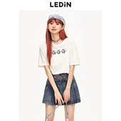 商场同款 乐町夏季 新款 休闲简约小熊宽松短袖 T恤C2CNE2318