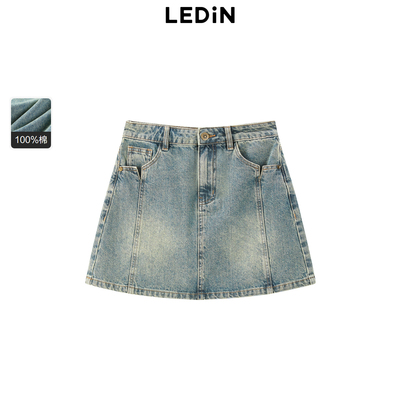 【商场同款】乐町洗水牛仔A字裙秋季新款分割线短裙C2HEE3337