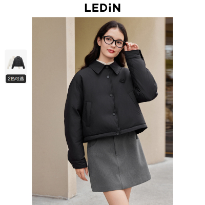 乐町衬衫领羽绒服女2024