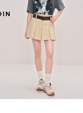 【商场同款】乐町宽百褶A字裙25年秋季新款学院风半身裙C2GEF3126