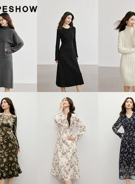 红袖outlets热卖新款连衣裙碎花连衣裙合集hopeshow