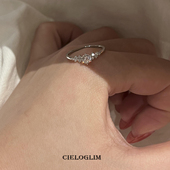 清冷感闪锆石戒指女温柔气质开口钻戒食指戒轻奢高级感指环对戒指