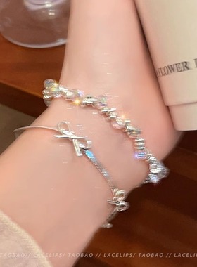 流光溢彩_夏日梦幻彩珠小灯泡碎银手链女款精致轻奢小众设计手饰