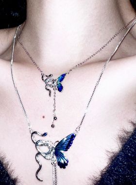 蓝色幻境~小众优雅设计感项链