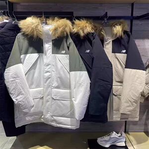 冬季2024款新款NB情侣保暖防风加厚男女中长款休闲运动羽绒服外套