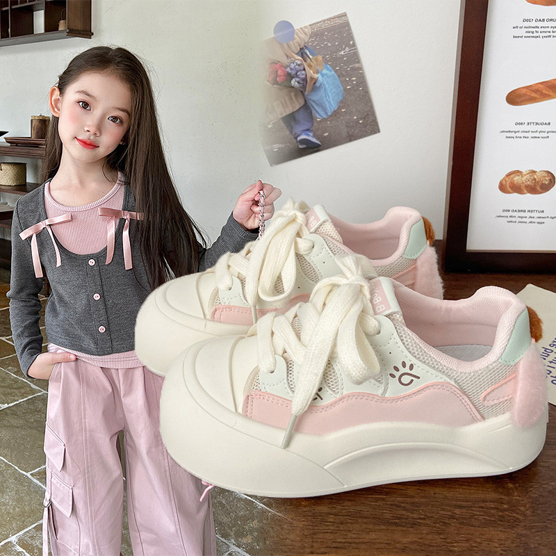 女童运动鞋甜美公主休闲鞋2026春秋季新款女宝板鞋防滑中大童学生