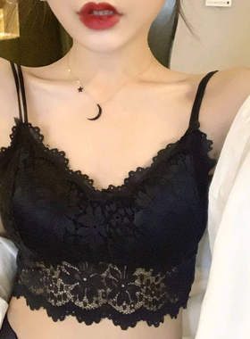 蕾丝美背文胸无钢圈内衣女学生韩版裹胸抹胸新款吊带小背心内穿