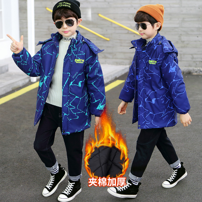 Boys winter Plush coat 2020 The new 5 thickening CUHK 7 Parker children cotton-padded clothes Autumn and winter Cottonin the Children/Baby/Family fitted , Cotton-padded jacket/Padded  category - from Buy2taobao.com to provide professional Taobao agent buy service