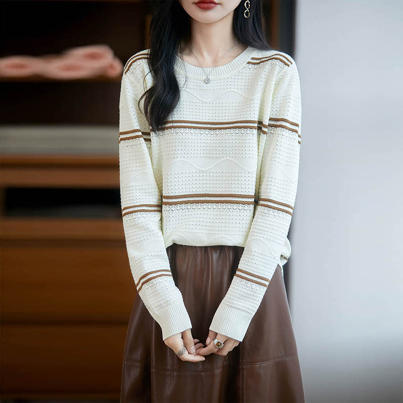 圆领针织衫 打底内搭绒毛衣 秋冬女宽松上衣休闲