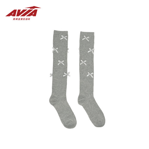 AVIA爱威亚蝴蝶结过膝袜女秋冬