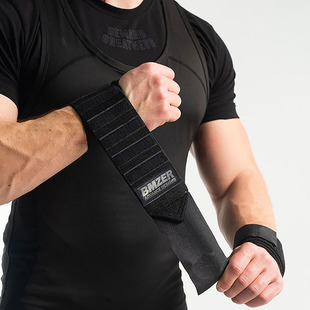 BMZER力量举护腕斑马黑骏马健身护腕卧推大力士举重运动防护护腕