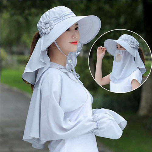 女夏季遮脸防晒帽子太阳帽遮阳帽