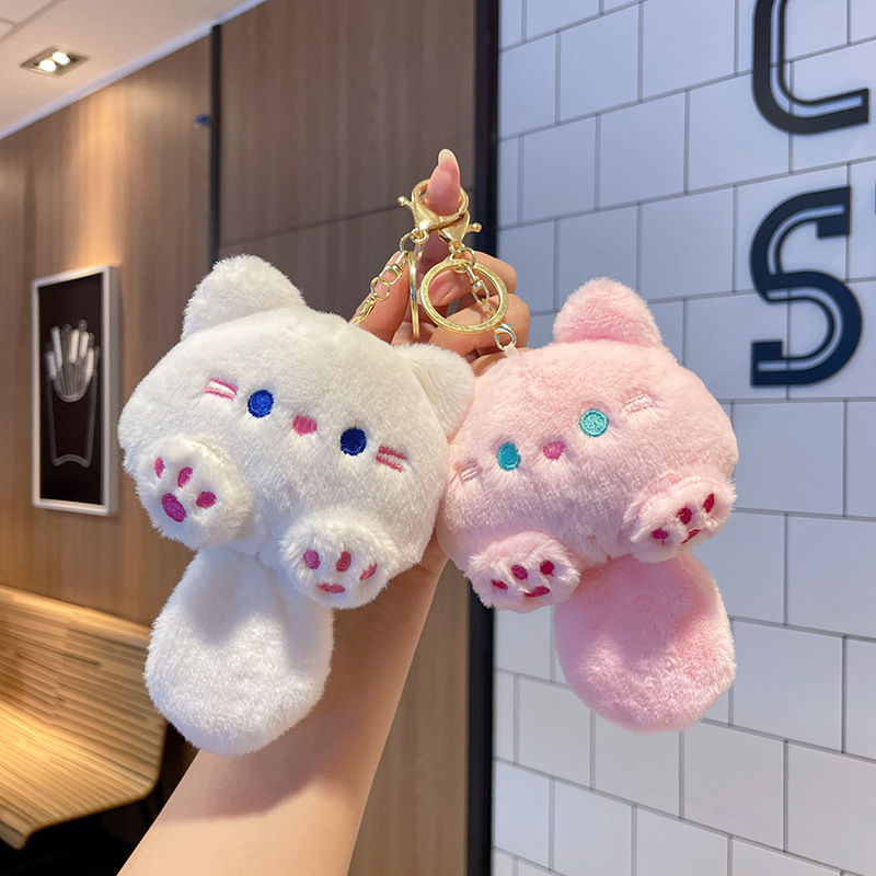 可爱猫咪钥匙扣儿童书包挂件毛绒玩具女生包包挂饰小玩偶娃娃学生