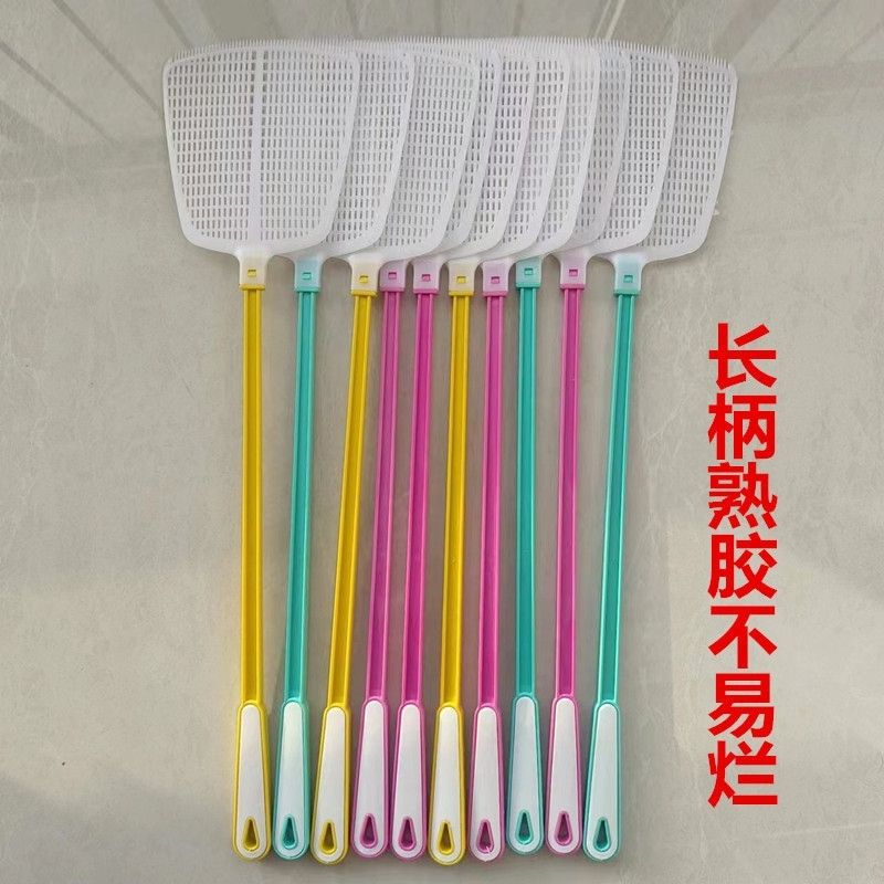 苍蝇拍家用塑料长柄加厚蝇拍牛筋打不烂熟胶耐用手动蚊蝇神器老式