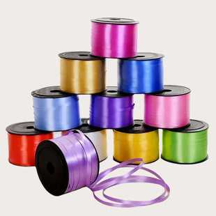 100码素色彩带气球绑绳彩色丝带塑料扎丝礼品包装带捆扎绳