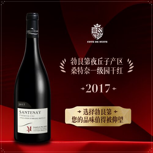 法国勃艮第进口红酒皮卡家族桑特奈一级园干红葡萄酒黑皮诺红酒