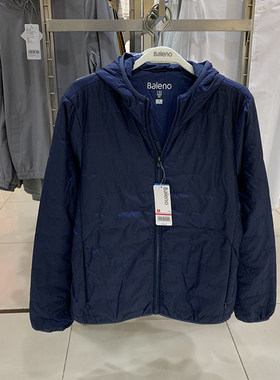 班尼路秋冬男装休闲纯色百搭修身夹棉轻薄连帽外套男88837007