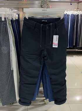 正品班尼路秋冬男装纯色时尚简约黑色百搭修身微弹直筒休闲裤男裤