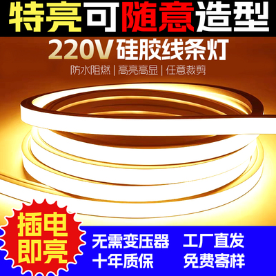 220V硅胶灯带无需变压器柔性圆形