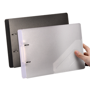 大容量两孔横版a4打孔活页夹2孔文件夹透明插页双孔A4纸夹子穿孔D型夹塑料夹办公用品资料试卷文件收纳整理