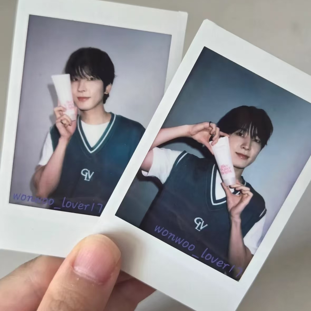 新款seventeen周边全圆佑自印高颜值拍立得照片卡片收藏纪念贺卡