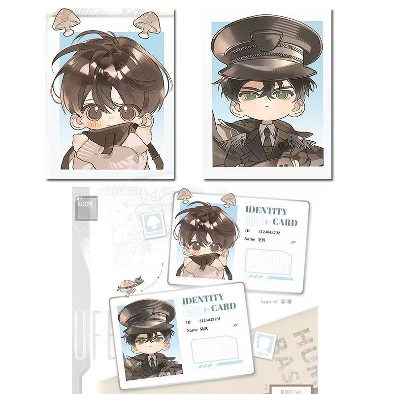 新款小蘑菇周边自印安折陆沨拍立得三寸小卡ID卡收藏礼物周边小卡