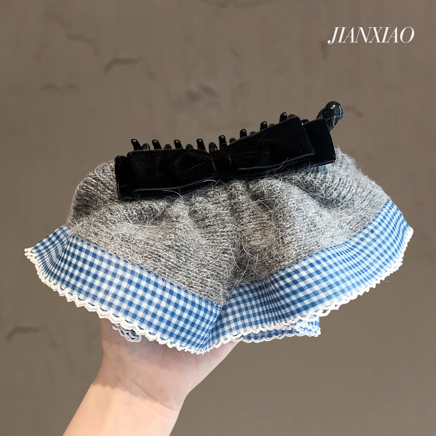 日系甜美格纹针织发夹蝴蝶结丝绒香蕉夹少女心显脸小马尾懒人竖夹,饰品/流行首饰/时尚饰品新,发饰,淘宝优惠券,粉丝福利购,淘宝优惠卷