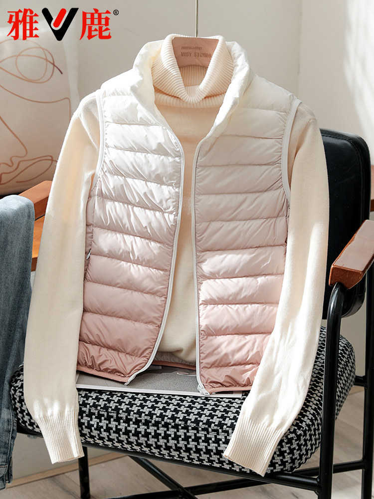 YALU 2023 새로운 경량 다운 조끼 여성 짧은 남성 경량 커플 패션 조끼 경량 초경량 겨울