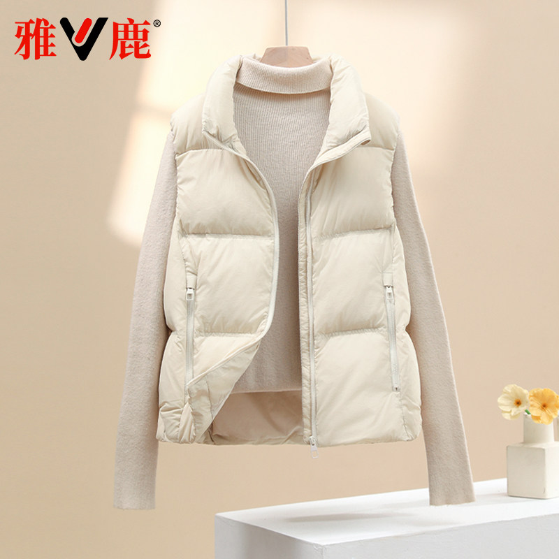 雅鹿短款立领冬季新款羽绒服女