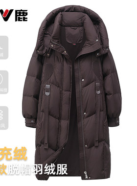 雅鹿2025新款中长羽绒服