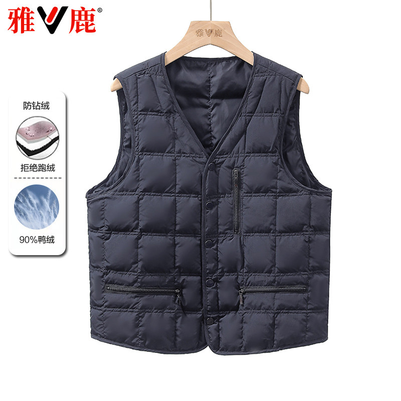 雅鹿加大码羽绒马甲内胆