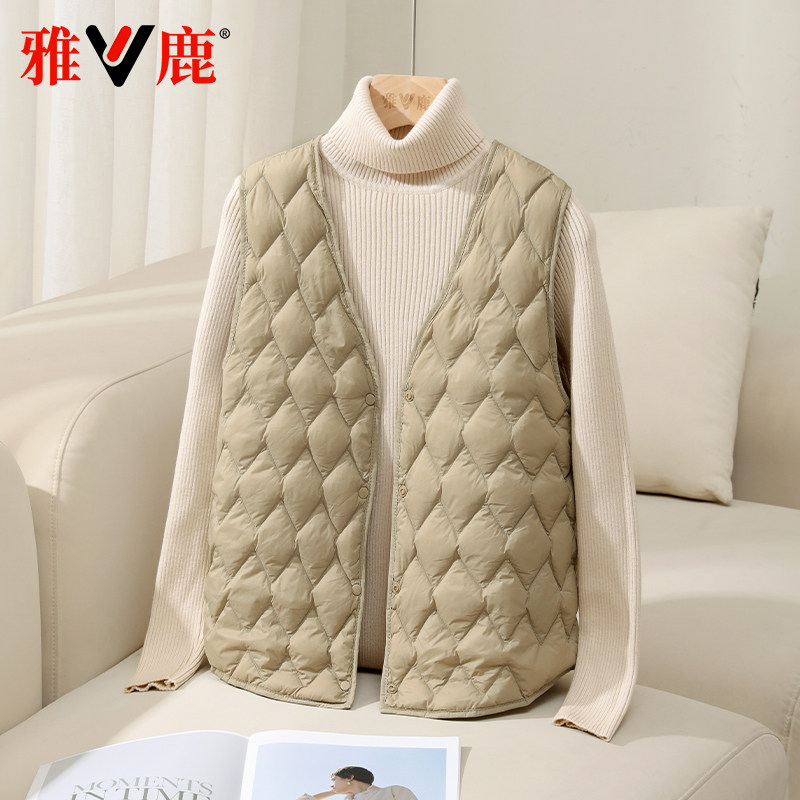 雅鹿短款v领冬季新款羽绒服女