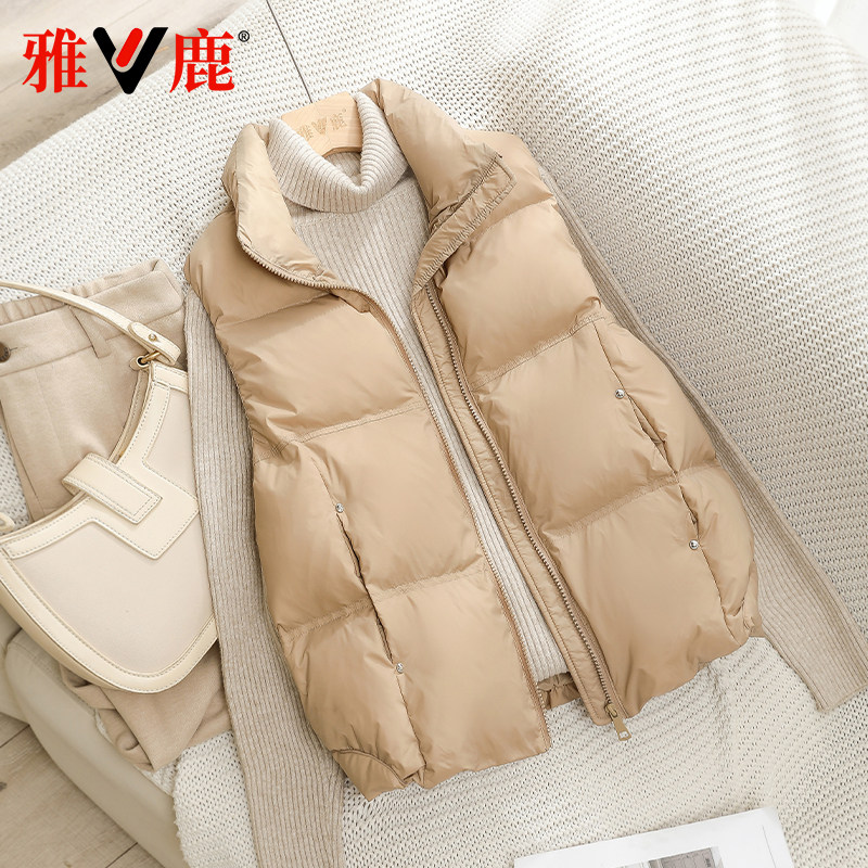 雅鹿韩版短款背心羽绒马甲