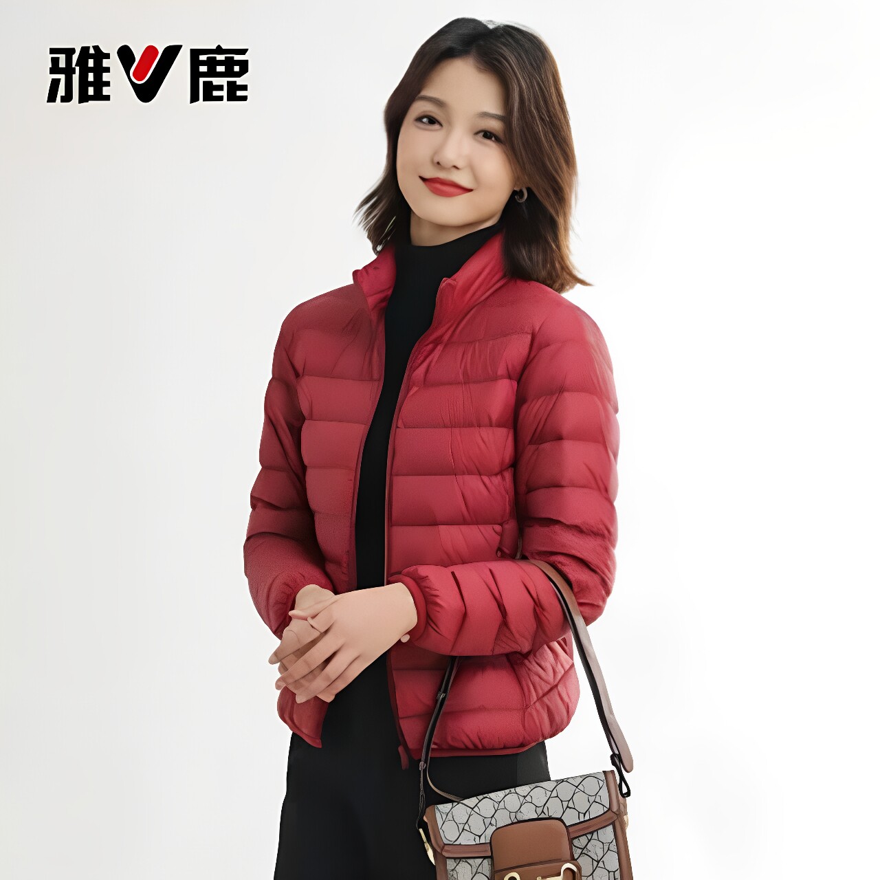 雅鹿轻薄排骨羽绒服短款韩版时尚