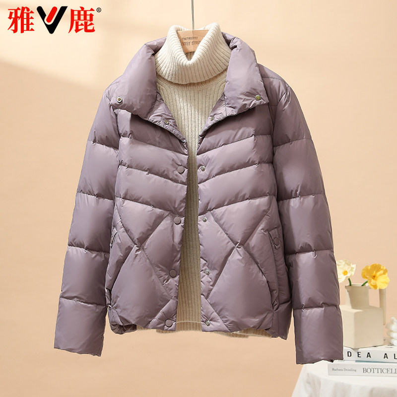 雅鹿宽松百搭大码短款羽绒服女
