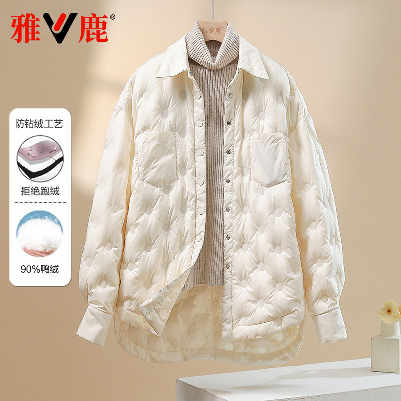 韩版中长款早春羽绒服