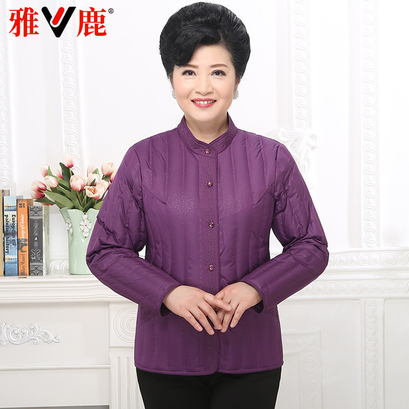 雅鹿轻薄羽绒服内胆中老年妈妈