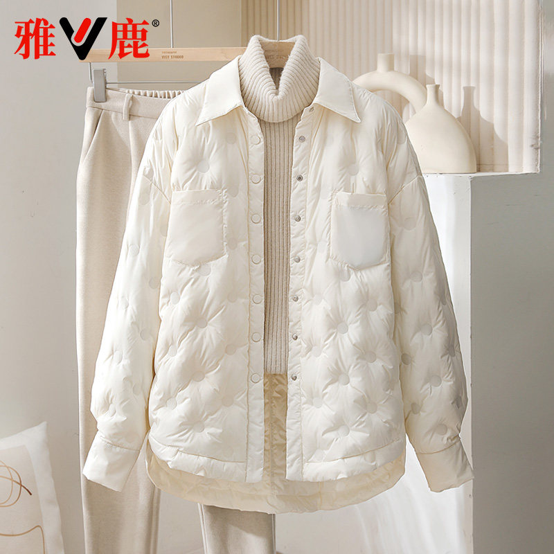 韩版中长款早春羽绒服