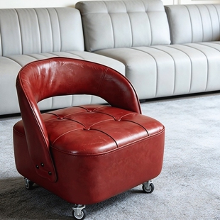 凳客厅儿童小沙发凳溜溜椅靠背 家用万向轮小凳子静音滑轮矮凳换鞋