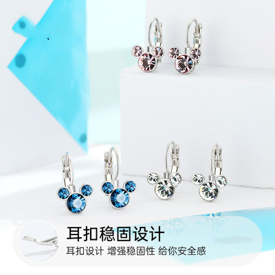 华洛高级感耳环女世奇网红潮施新款老鼠2020年韩国头轻奢水晶气质